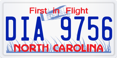 NC license plate DIA9756