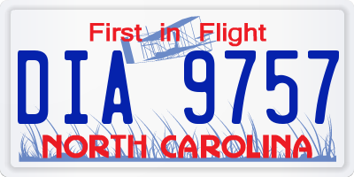NC license plate DIA9757