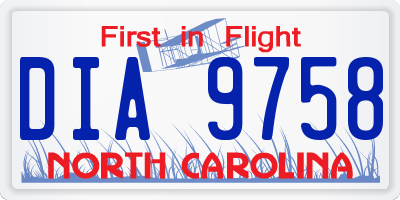 NC license plate DIA9758