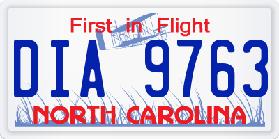NC license plate DIA9763