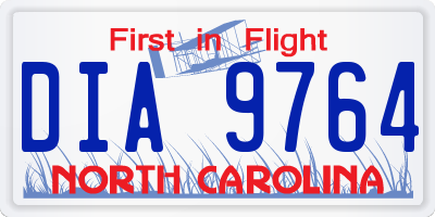 NC license plate DIA9764
