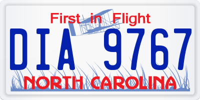 NC license plate DIA9767