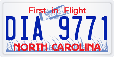 NC license plate DIA9771