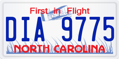 NC license plate DIA9775