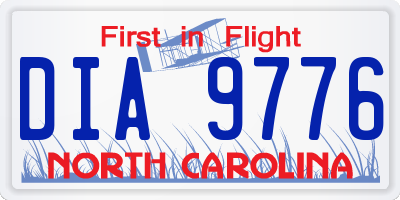 NC license plate DIA9776