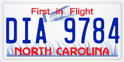 NC license plate DIA9784