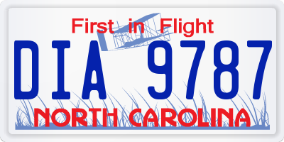 NC license plate DIA9787