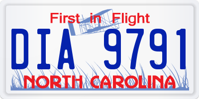 NC license plate DIA9791