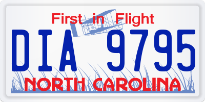 NC license plate DIA9795
