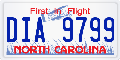 NC license plate DIA9799