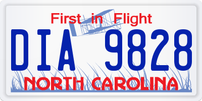 NC license plate DIA9828