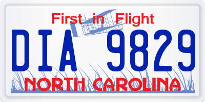 NC license plate DIA9829