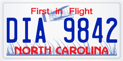 NC license plate DIA9842