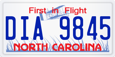 NC license plate DIA9845