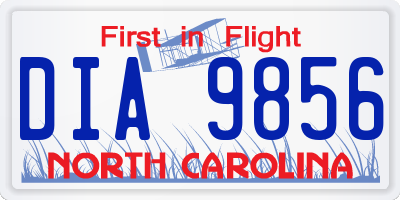 NC license plate DIA9856