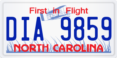 NC license plate DIA9859
