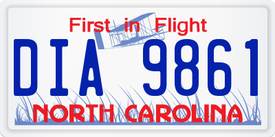 NC license plate DIA9861