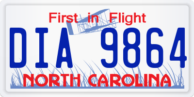 NC license plate DIA9864