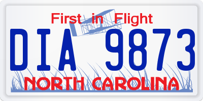 NC license plate DIA9873