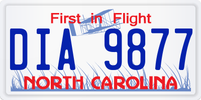 NC license plate DIA9877