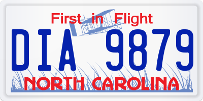 NC license plate DIA9879