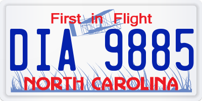 NC license plate DIA9885