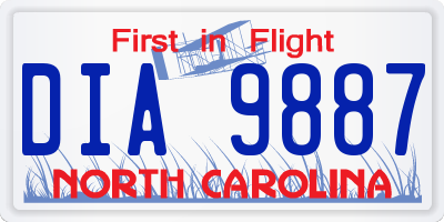 NC license plate DIA9887