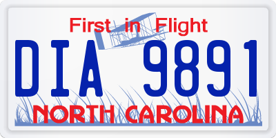 NC license plate DIA9891