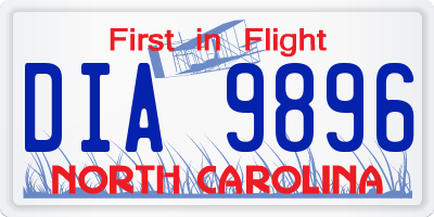 NC license plate DIA9896