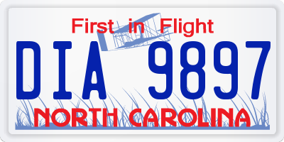 NC license plate DIA9897