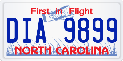 NC license plate DIA9899