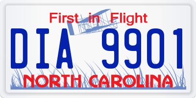 NC license plate DIA9901