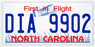 NC license plate DIA9902