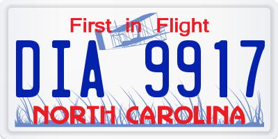 NC license plate DIA9917