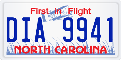 NC license plate DIA9941