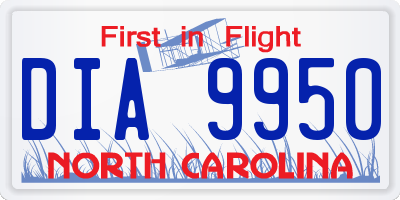 NC license plate DIA9950