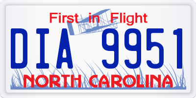 NC license plate DIA9951
