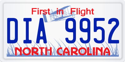 NC license plate DIA9952