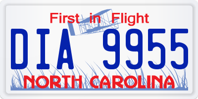NC license plate DIA9955