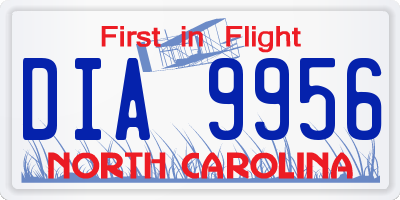 NC license plate DIA9956