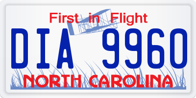 NC license plate DIA9960