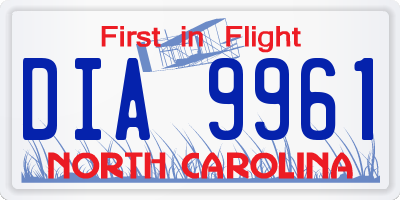 NC license plate DIA9961