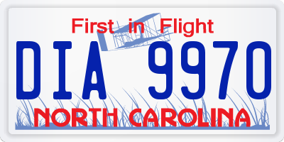 NC license plate DIA9970