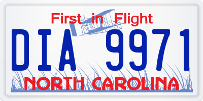 NC license plate DIA9971