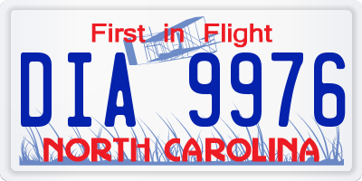 NC license plate DIA9976