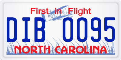NC license plate DIB0095