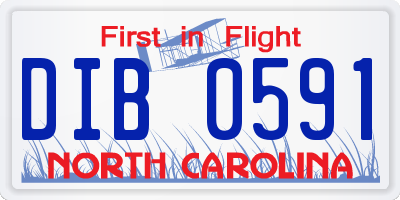 NC license plate DIB0591