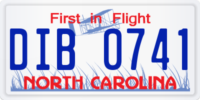 NC license plate DIB0741