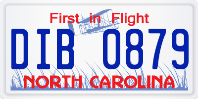 NC license plate DIB0879