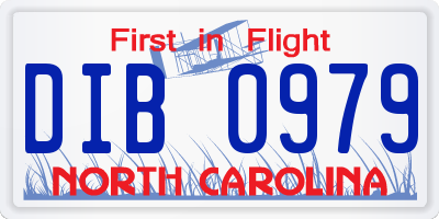 NC license plate DIB0979